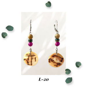 Boho Shell Antiqued Earrings - Mother of Pearl Shell